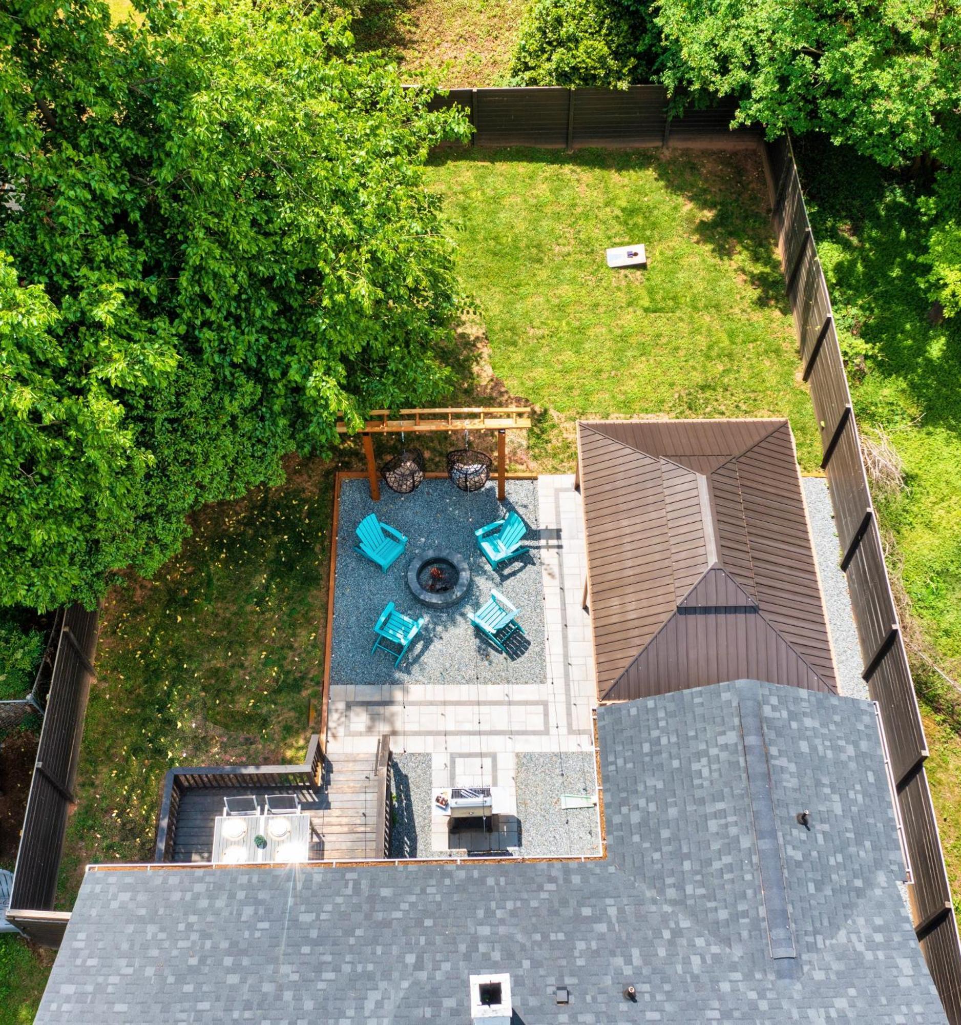 Uptown Oasis, Hot Tub, Swing Chairs, Fire Pit, Gazebo